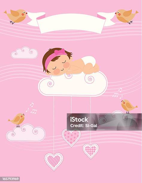 Baby Girl Birth Announcement Stock Illustration - Download Image Now - Baby - Human Age, Newborn, Baby Girls