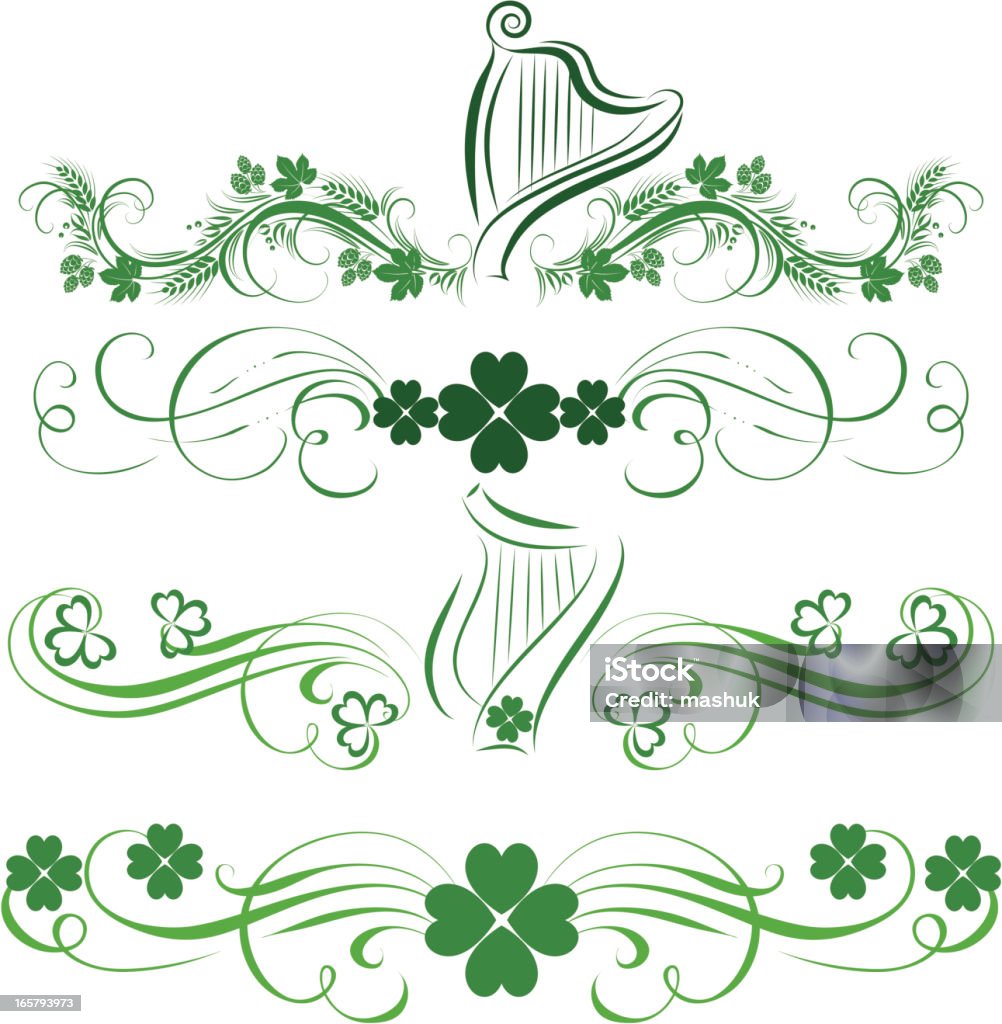 St Patrick holiday elements St Patrick  elements Barley stock vector