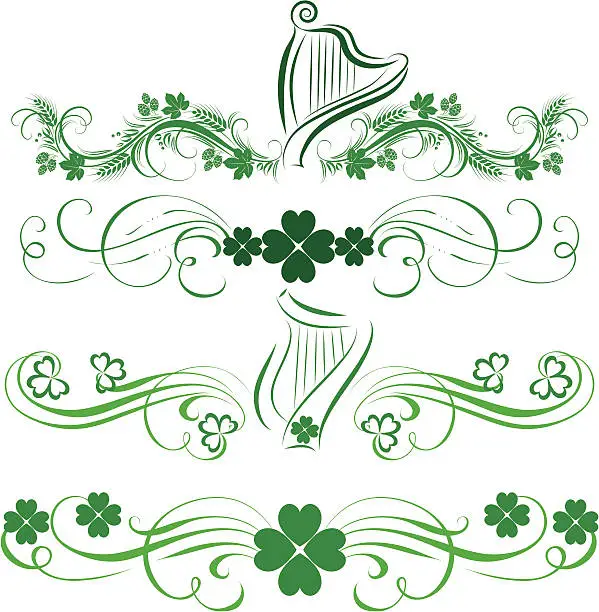 Vector illustration of St Patrick holiday elements