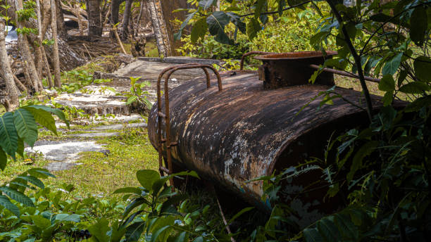 istock a rusted iron water tank in the yard 1657941137