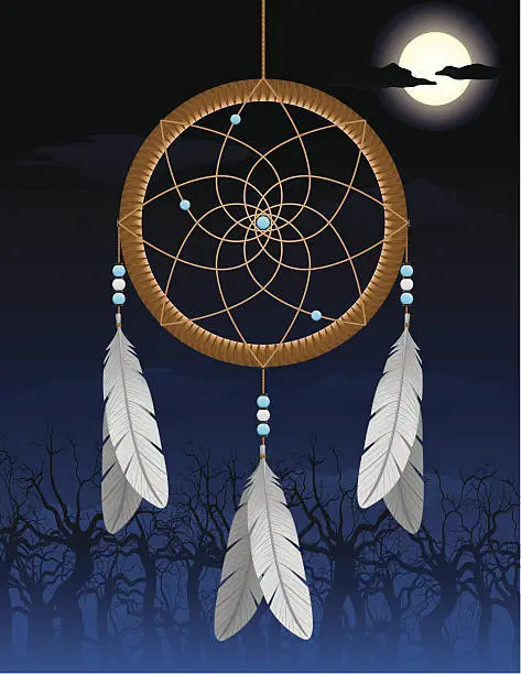 Vector illustration of Native American Dream Catcher