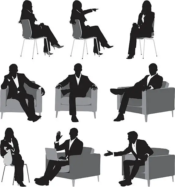 Vector illustration of Silhouette of business executives