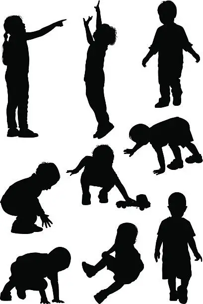 Vector illustration of Children playing