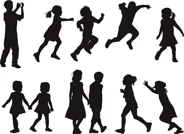 Vector illustration of Children playing