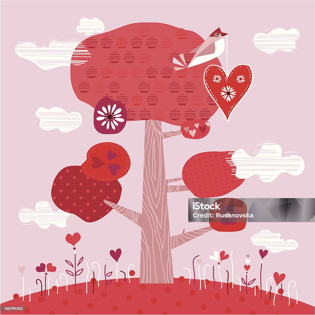 Carte de Saint Valentin mignon avec cœur - clipart vectoriel de Abstrait libre de droits