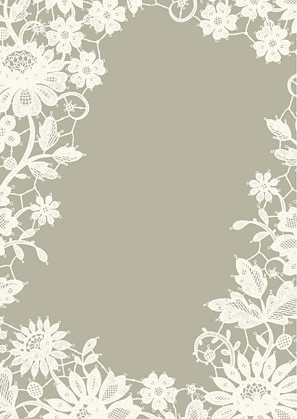 인명별 레이스. - lace frame retro revival floral pattern stock illustrations