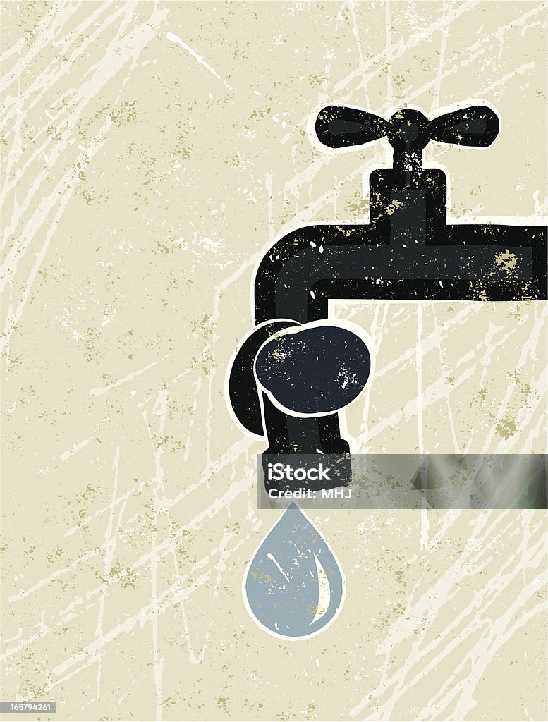 Robinet (Tape) nouée dans un noeud Droplet avec de l'eau - clipart vectoriel de Préservation de l'eau libre de droits