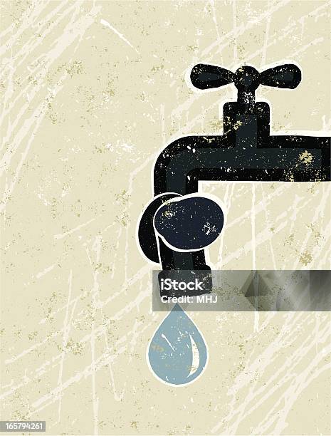 Bateria Powiązane W Węzeł Z Kroplę Wody - Stockowe grafiki wektorowe i więcej obrazów Oszczędzanie wody - Oszczędzanie wody, Bateria - Wyposażenie, Ilustracja