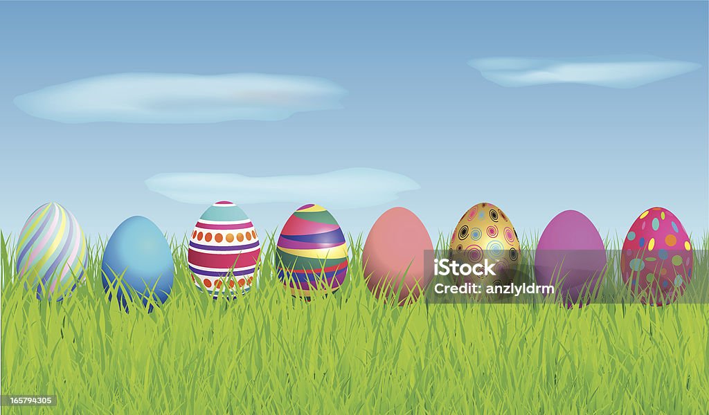Huevos de Pascua - arte vectorial de Hierba - Pasto libre de derechos