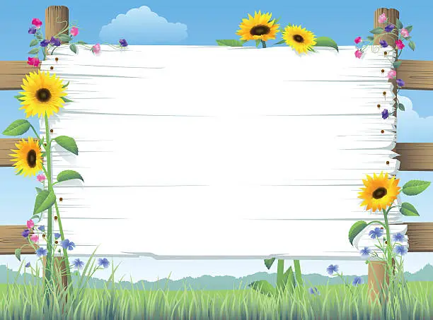 Vector illustration of Country Wildflower Banner