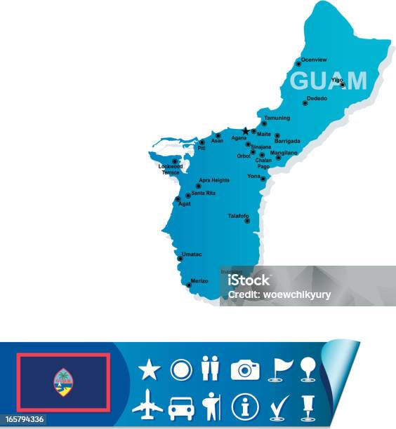 Direction Sign Guam Guam Map Stock Illustration - Download Image Now - Blue, Direction ...