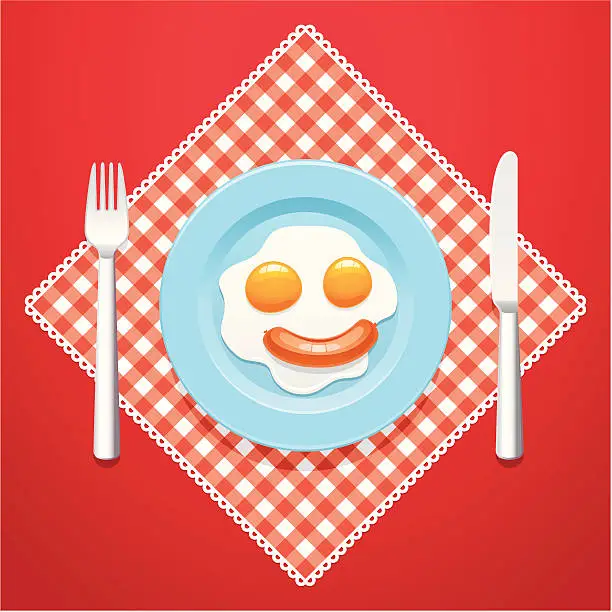 Vector illustration of Hello breakfast