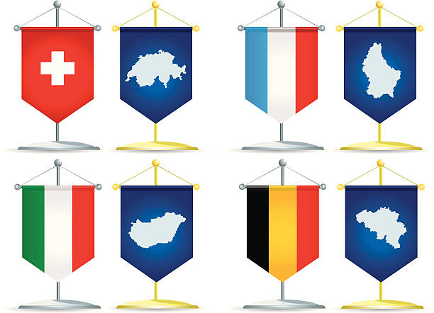 pennants центральной европе - notional stock illustrations