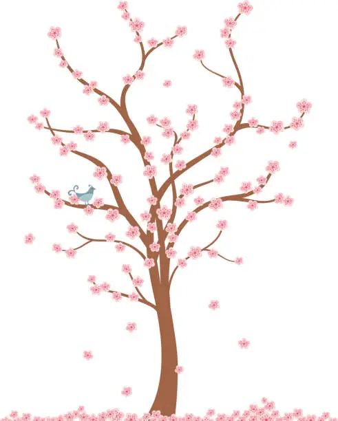 Vector illustration of Fresh Air Cherry Tree