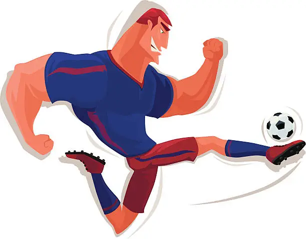 Vector illustration of muscular soccer player