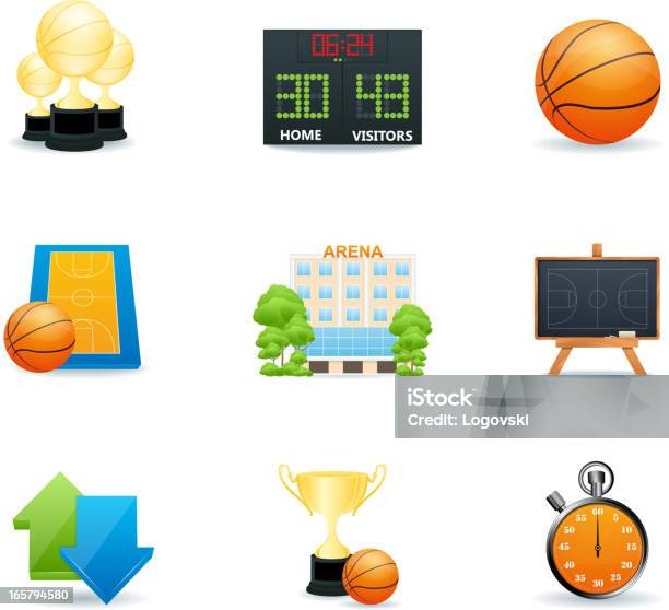 Баскетбол Значки — стоковая векторная графика и другие изображения на тему Баскетбол - Баскетбол, Баскетбольный мяч, Векторная графика