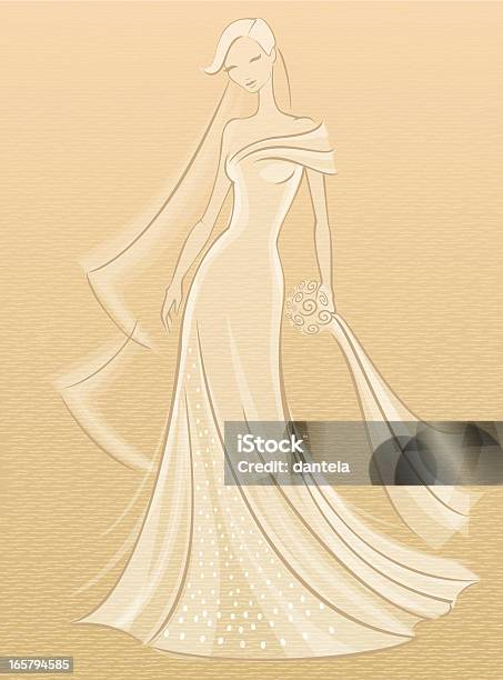 Bride Sketch Stock Illustration - Download Image Now - Wedding Dress, Sketch, Fashion