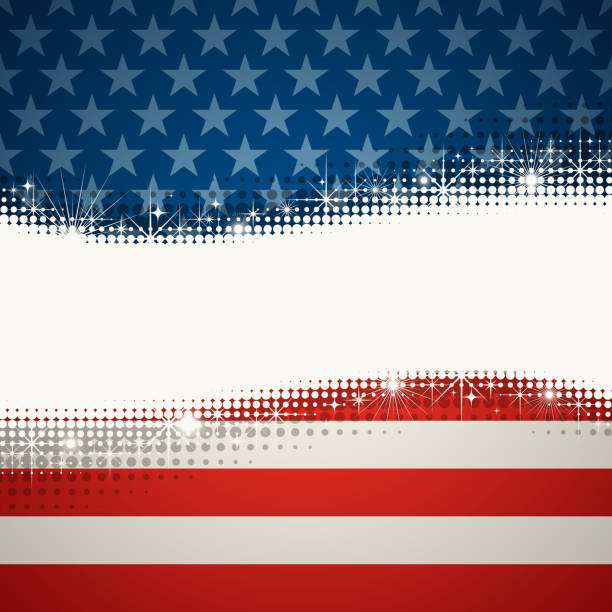 アメリカ国旗のバナー - fourth of july patriotism american flag frame点のイラスト素材／クリップアート素材／マンガ素材／アイコン素材