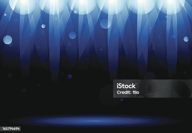 Luzes De Palco Azul - Arte vetorial de stock e mais imagens de Em Foco - Em Foco, Holofote, Luz de Palco