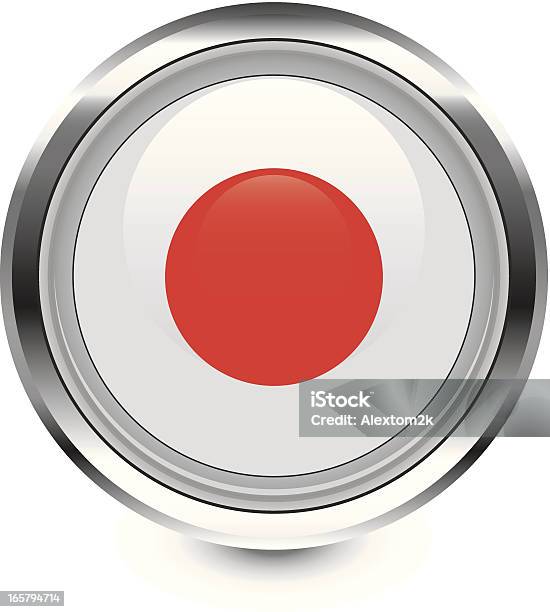 Япония Флаг Значок — стоковая векторная графика и другие изображения на тему Без людей - Без людей, Блестящий, Векторная графика