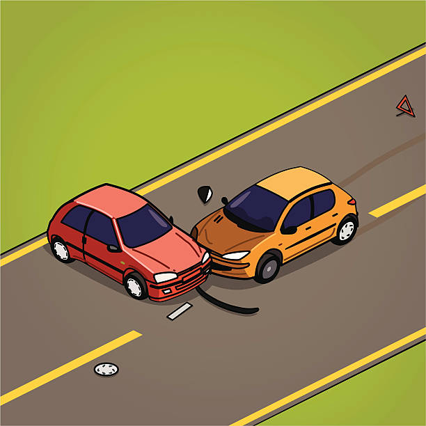 ilustrações, clipart, desenhos animados e ícones de colisão - skidding accident car tire