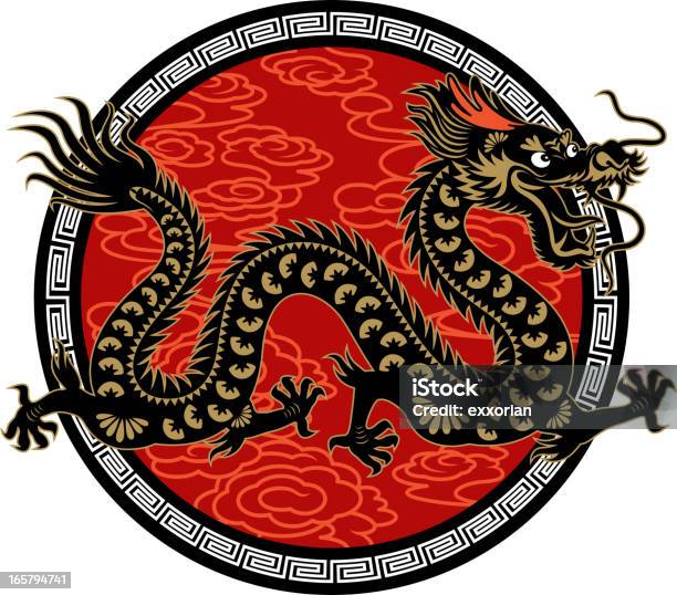 Anno Del Drago Simbolo - Immagini vettoriali stock e altre immagini di Drago - Personaggio fantastico - Drago - Personaggio fantastico, Drago cinese, Illustrazione