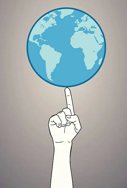 Vector illustration of Control The World