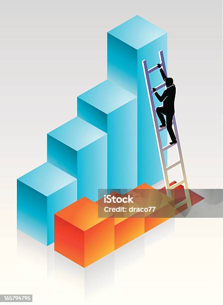 Бизнес Graph Лестнице — стоковая векторная графика и другие изображения на тему Оранжевый - Оранжевый, Переносная лестница, Понятия
