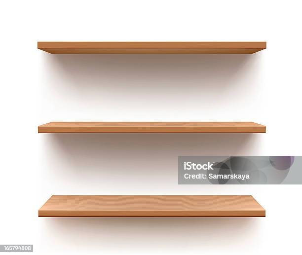 Shelf Stock Illustration - Download Image Now - Shelf, Wood - Material, Bookshelf