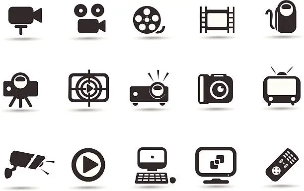 Vector illustration of Video and Camera Icons