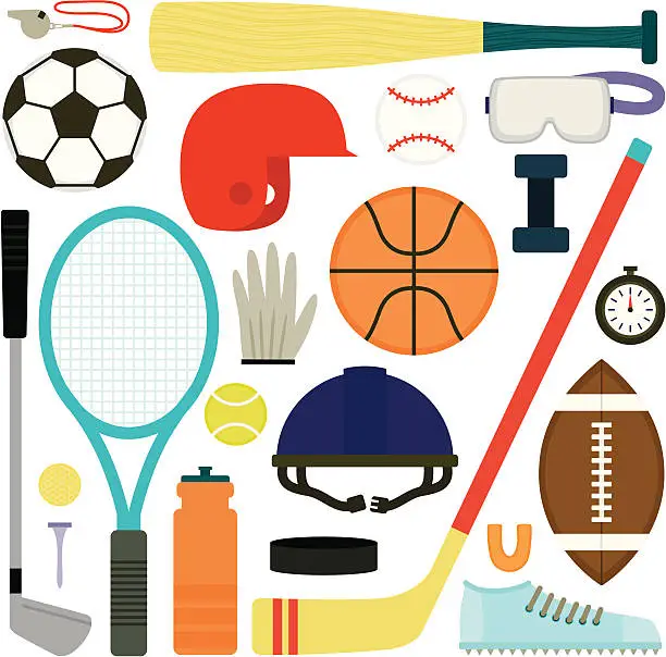 Vector illustration of Sports Equipment