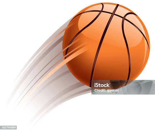 Basketballaktion Stock Vektor Art und mehr Bilder von Basketball - Basketball, Basketball-Spielball, Biegung