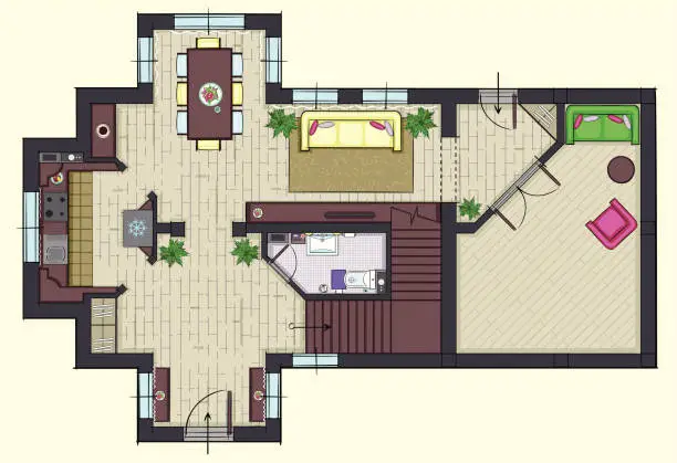 Vector illustration of House plan