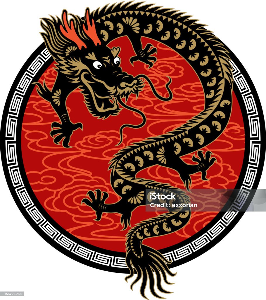 Jahr des Drachen-Symbol - Lizenzfrei Drache Vektorgrafik