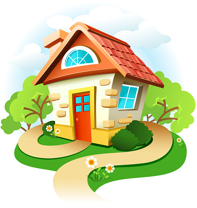 Vector illustration of a cute little cottage. High resolution jpg file included. 
