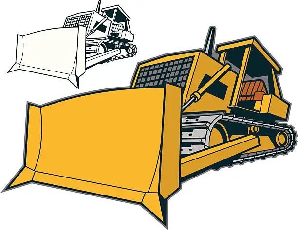 Vector illustration of Bulldozer