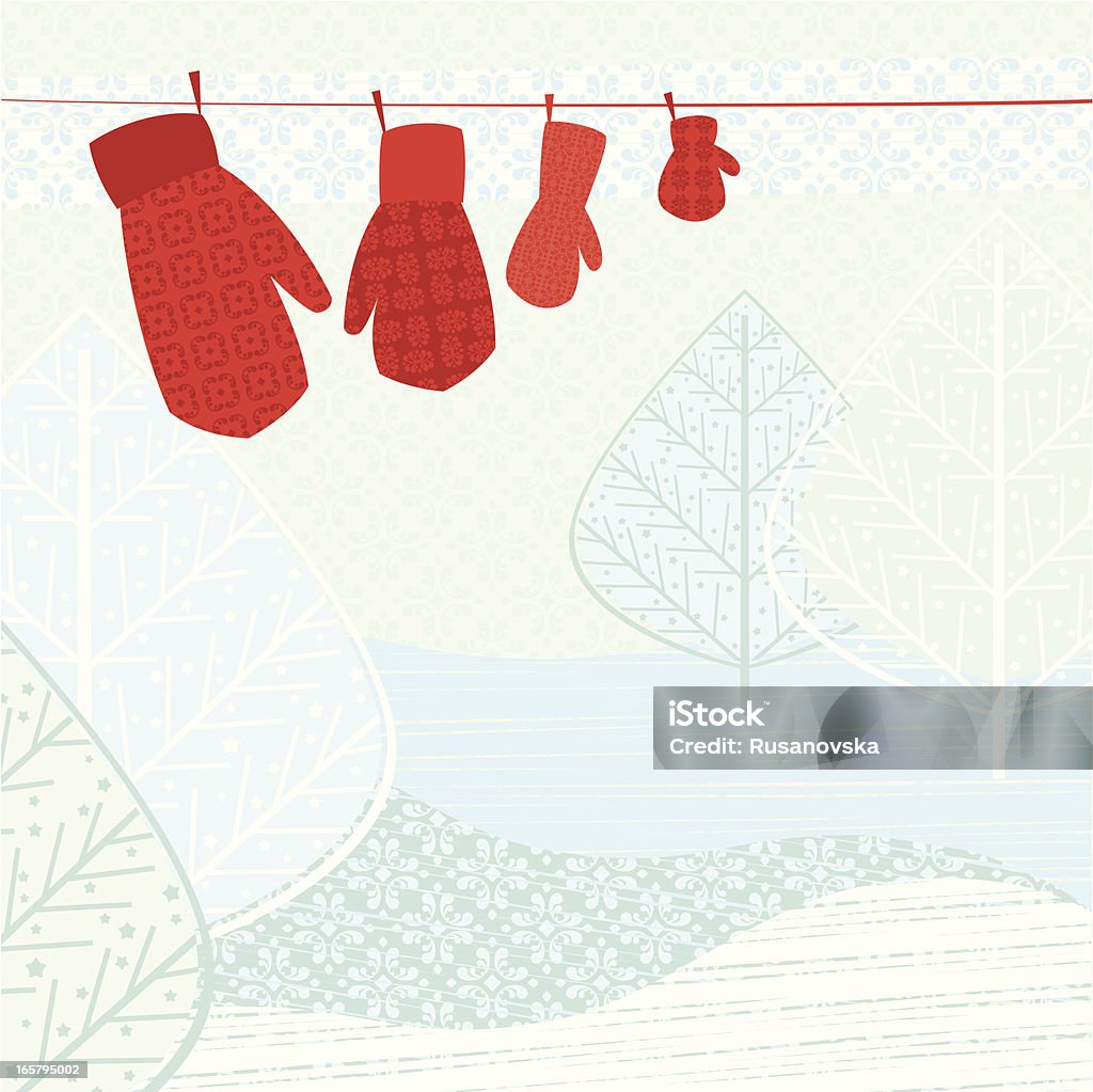 Moufles Noël en famille - clipart vectoriel de Chaussette libre de droits