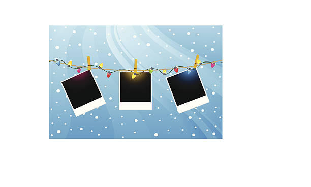 weihnachten polaroids - weihnachten fotos stock-grafiken, -clipart, -cartoons und -symbole