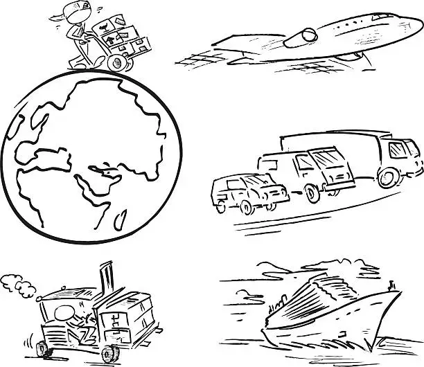 Vector illustration of Global Tranportation