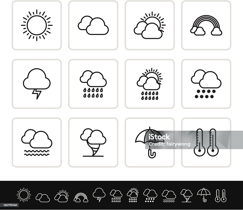 Wetter-icons - Lizenzfrei Bedeckter Himmel Vektorgrafik