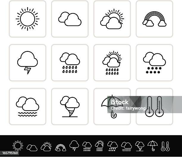 Wettericons Stock Vektor Art und mehr Bilder von Bedeckter Himmel - Bedeckter Himmel, Comic - Kunstwerk, Eingefroren