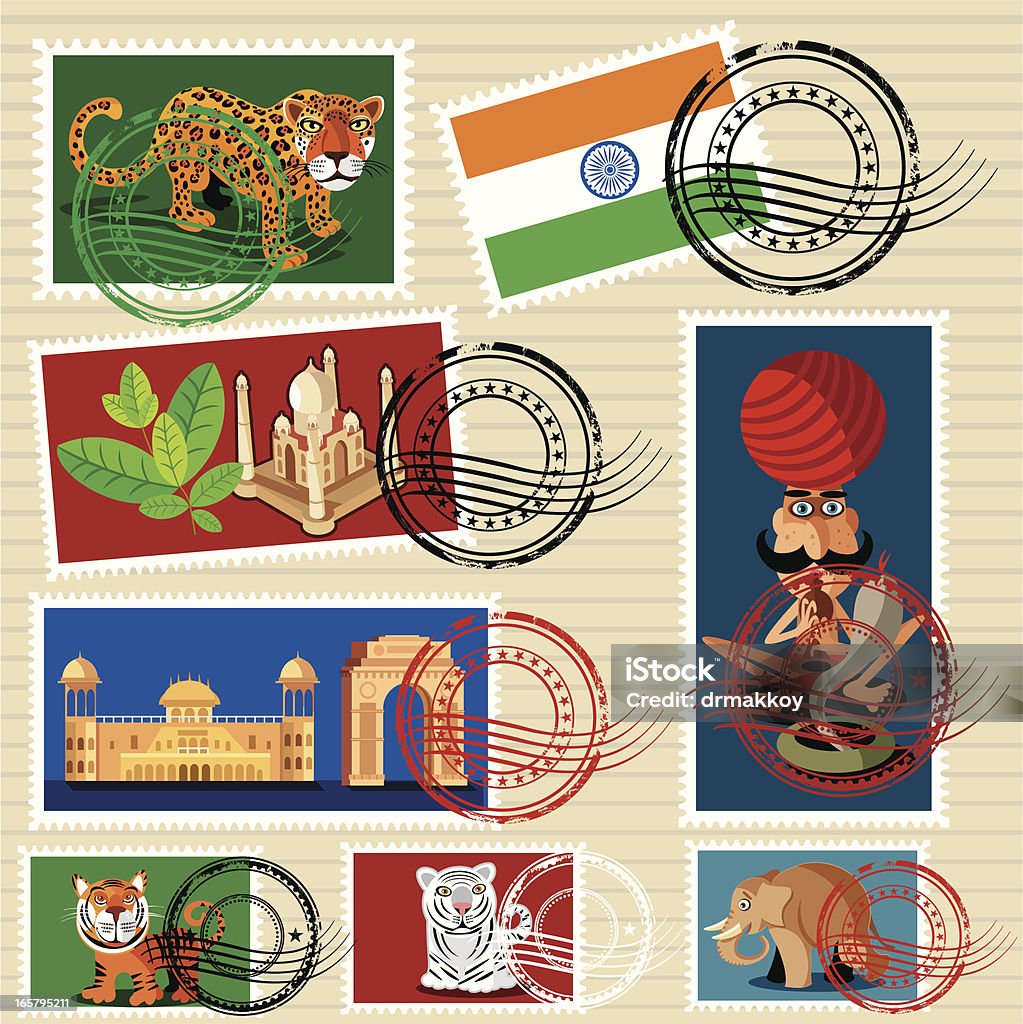 İndia timbres - clipart vectoriel de Agra libre de droits