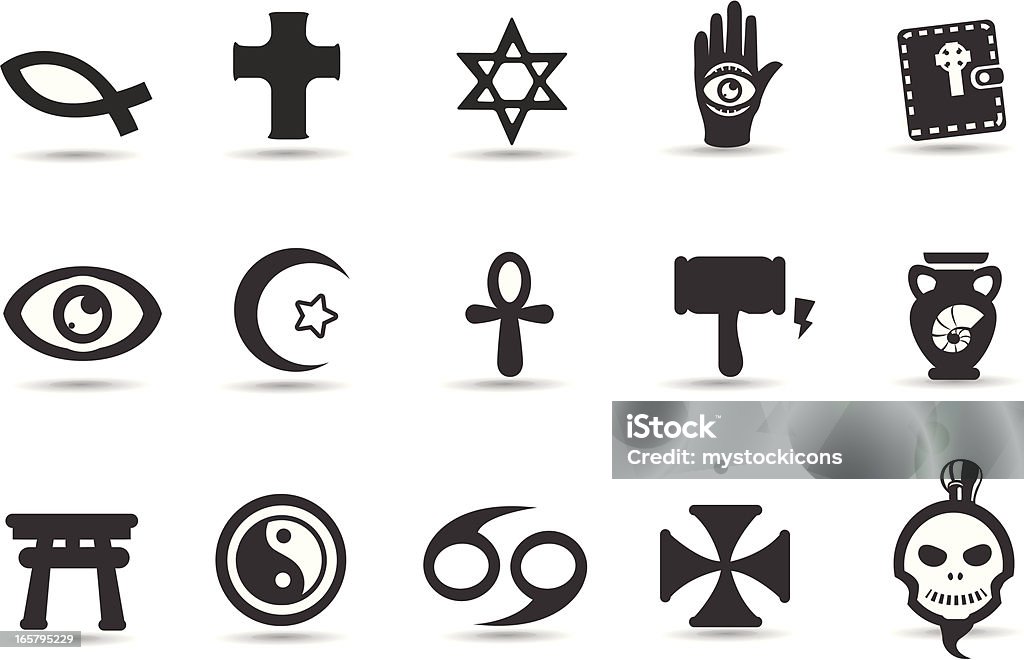 Religious Symbols A set of mixed religious symbols from mystockicons.   Yin Yang Symbol stock vector