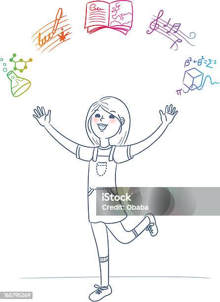 Ilustración de Alegría De Aprendizaje y más Vectores Libres de Derechos de Ciencia - Ciencia, Niñas, Alegre