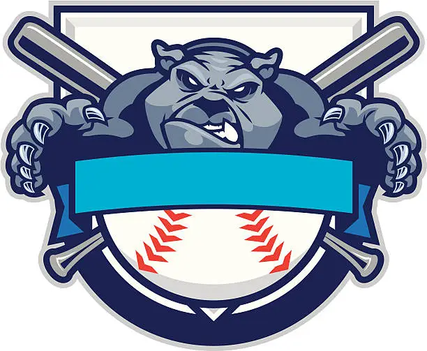 Vector illustration of Bulldog Mascot Baseball