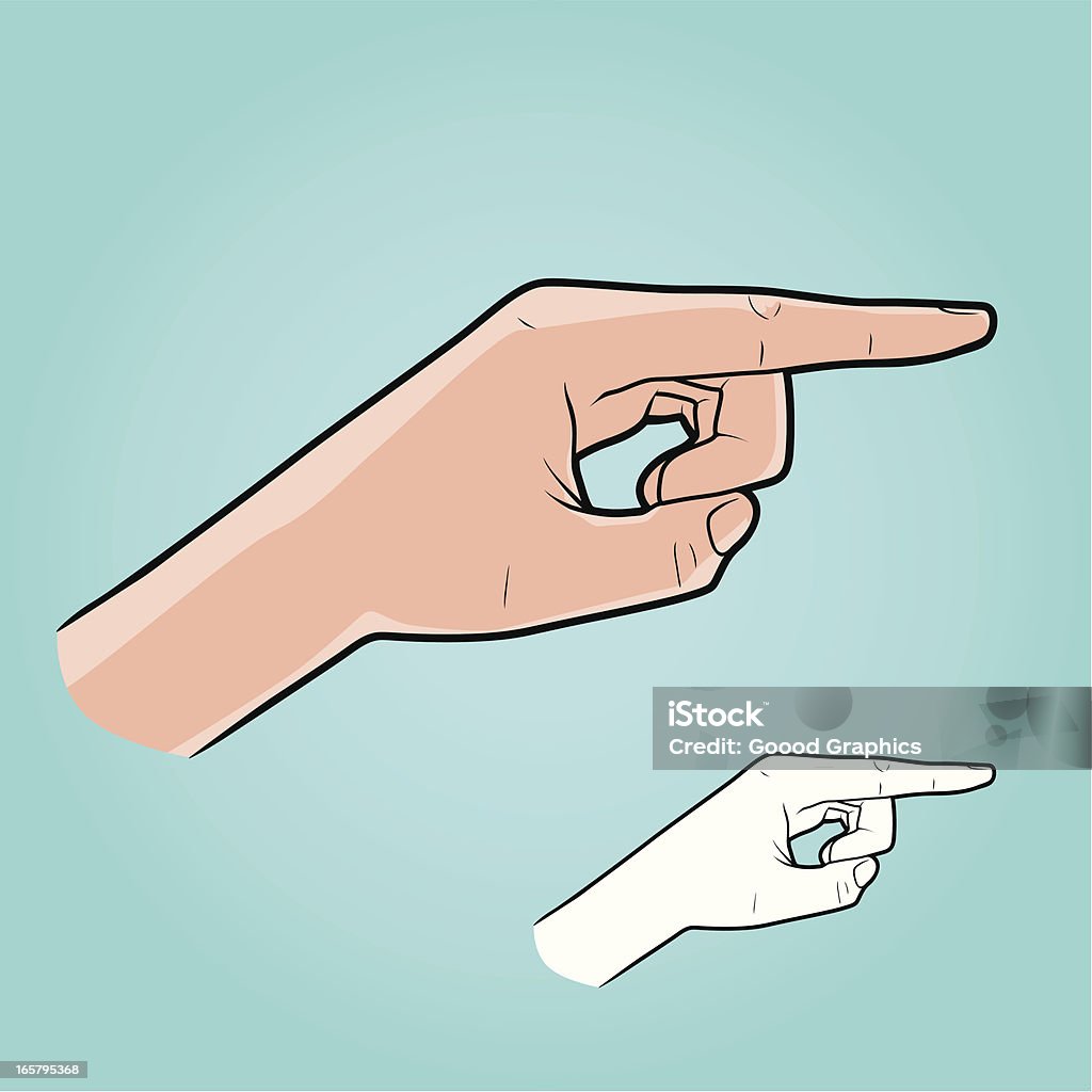 Hand Pointed Sign Vector Illustration Hand Pointing Stock Illustration - Download Image ...