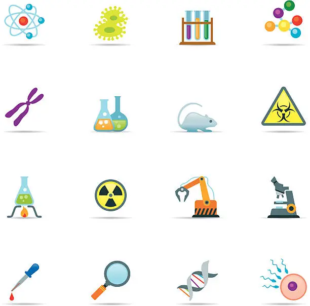 Vector illustration of Icon Set, Science Color