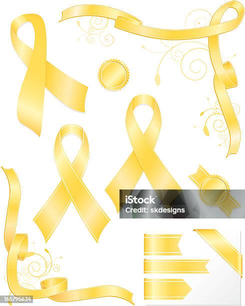 Yellow Awareness Ribbons Matching Stickers Deployed Troops Suicide Prevention Stock Illustration - Download Image Now