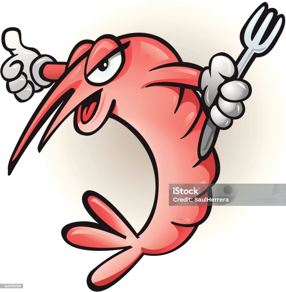 Dessin de crevettes - clipart vectoriel de Crevette - Produit de la mer libre de droits