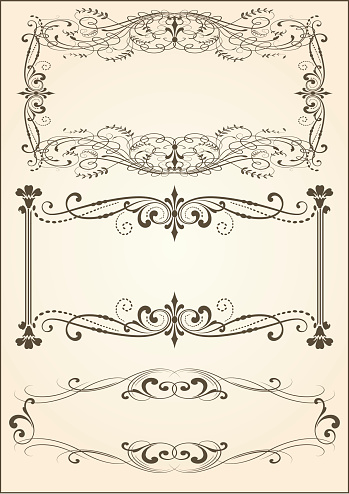 Vector Intricate Scroll Frames Stock Illustration - Download Image Now ...